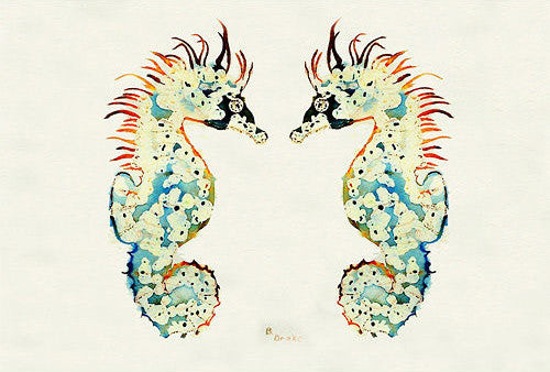 Betsy Drake Betsy's Seahorses 30 Inch By 50 Inch Comfort Floor Mat