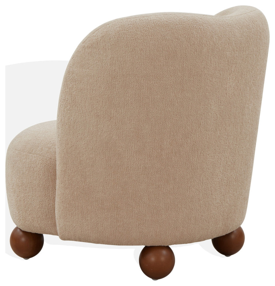 Safavieh Couture Rodolfo Boucle Accent Chair, Oatmeal/Natural