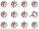 1.5" X 1.5" X 1.5" White Pink And Burgundy  Knobs 12 Pack