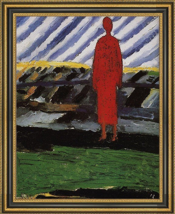 Kazimir Malevich Red Figure - 18" x 24" Framed Premium Canvas Print
