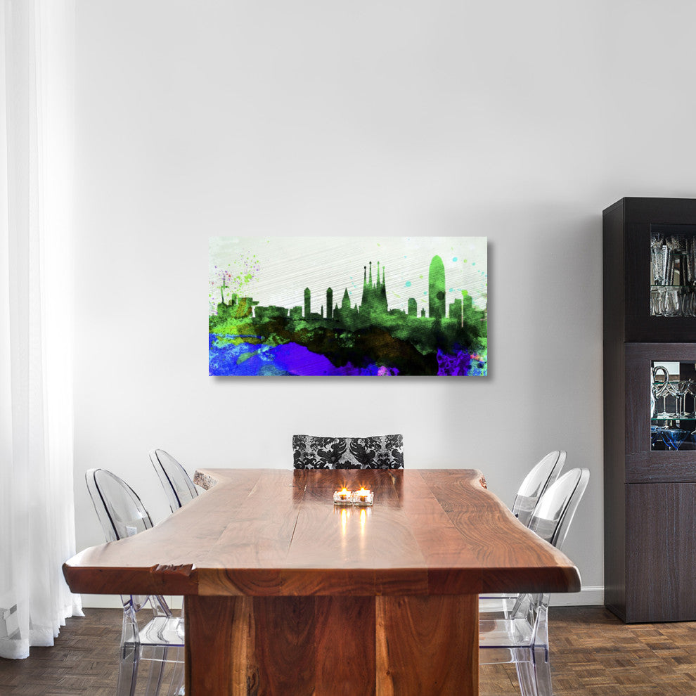 "Barcelona City Skyline" Fine Art Print