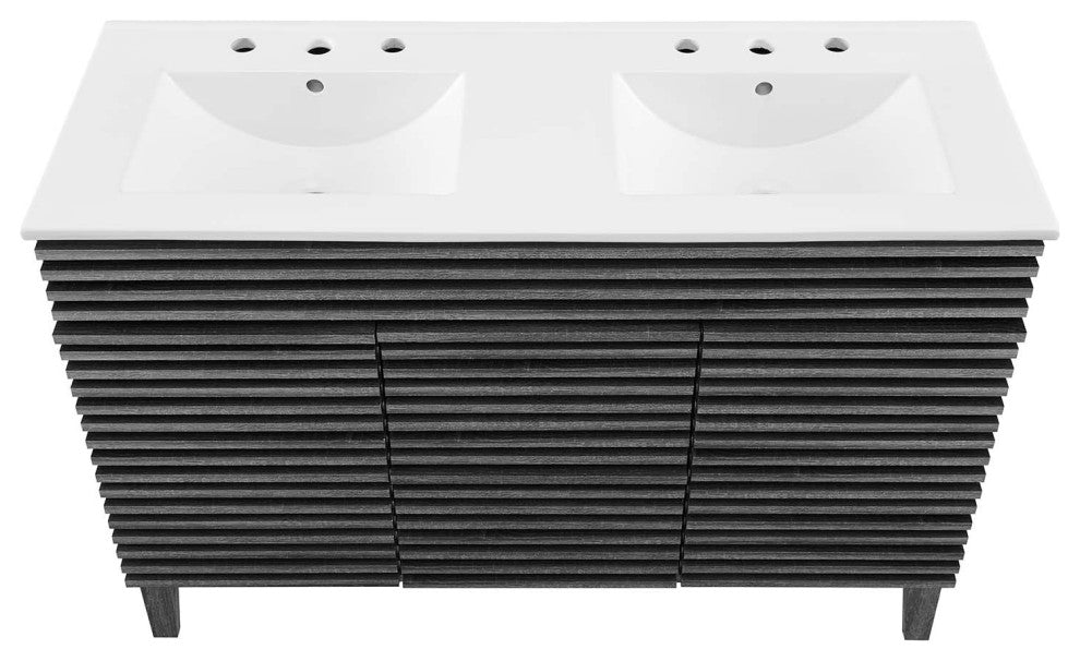 Render 48" Double Sink Bathroom Vanity, Charcoal White