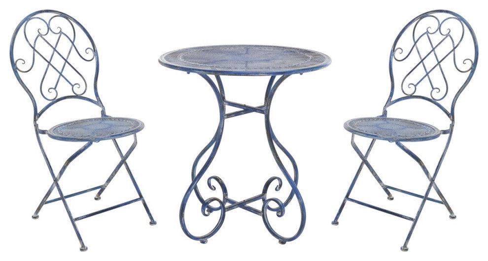 Safavieh Adriel 3Pc Bistro Set, Mossy Blue