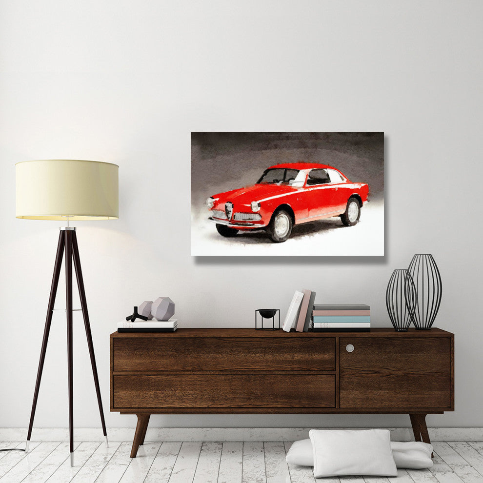 "1958 Alfa Romeo Giulietta Sprint Watercolor" Fine Art Print
