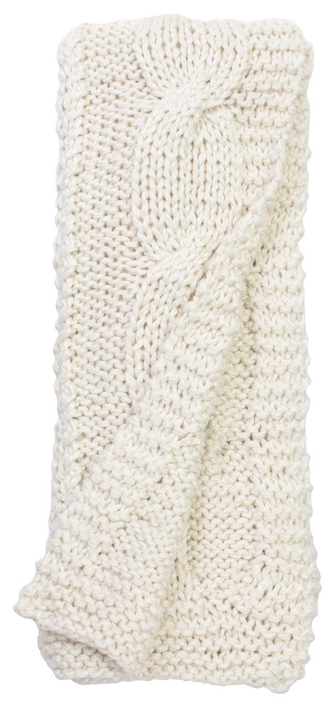 Raj Knitted Throw, White