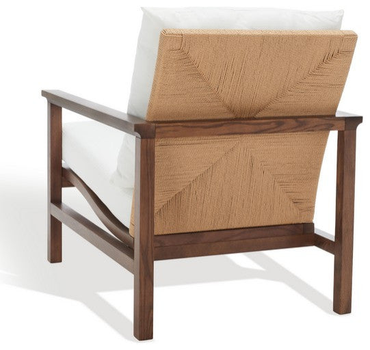 Safavieh Couture Emmalee Cord Back Accent Chair Walnut / Natural