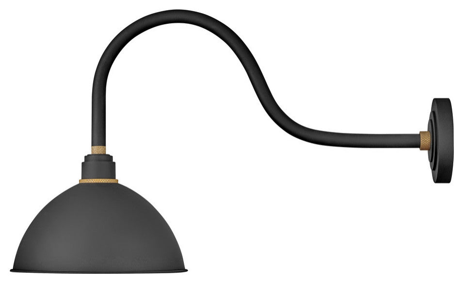 Hinkley Foundry 1-Light Outdoor Wall Mount Lantern, Textured Black