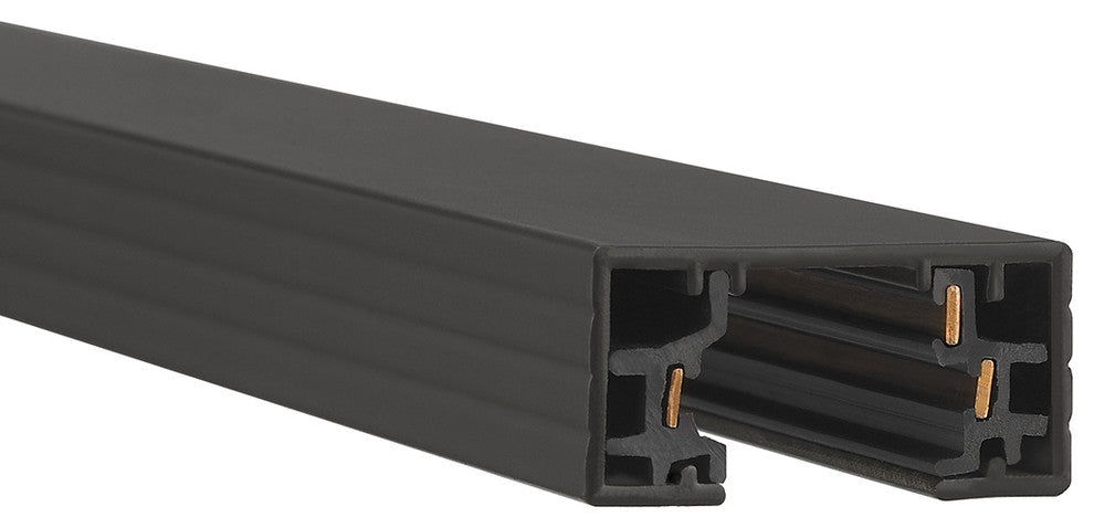 WAC Lighting H Track 4' Single Circuit 120V with 2 Endcaps in Black