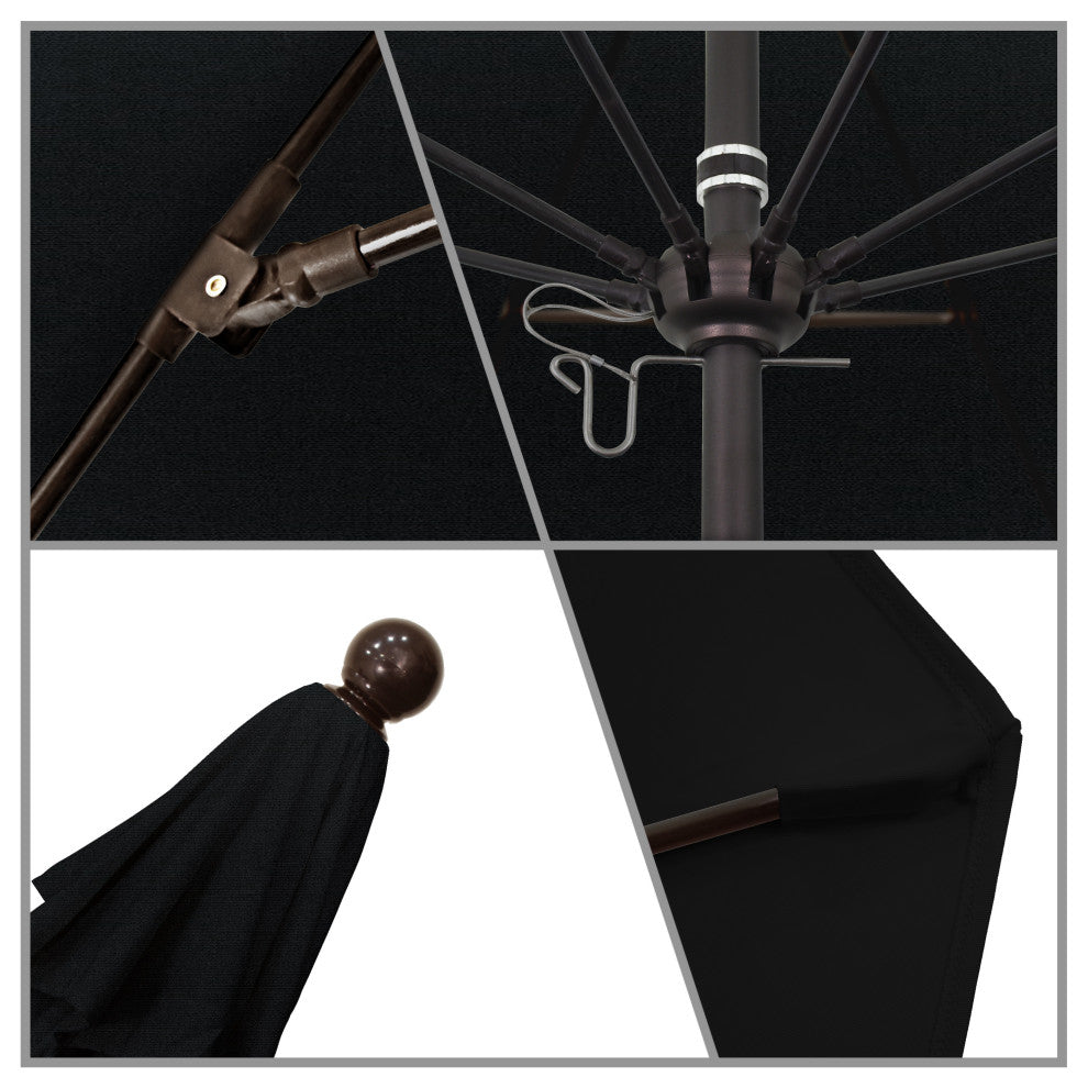 11' Fiberglass Umbrella Bronze, Pacifica, Black, 11'