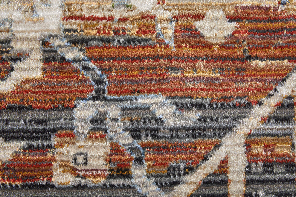 Claymore R39NZ Transitional/Bohemian & Vintage Runner, Ivory/Rust, 2'6"x7'3"