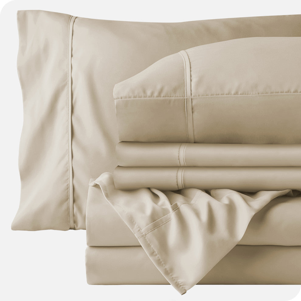 Bare Home 6-Piece Microfiber Sheet Set, Sand, Full