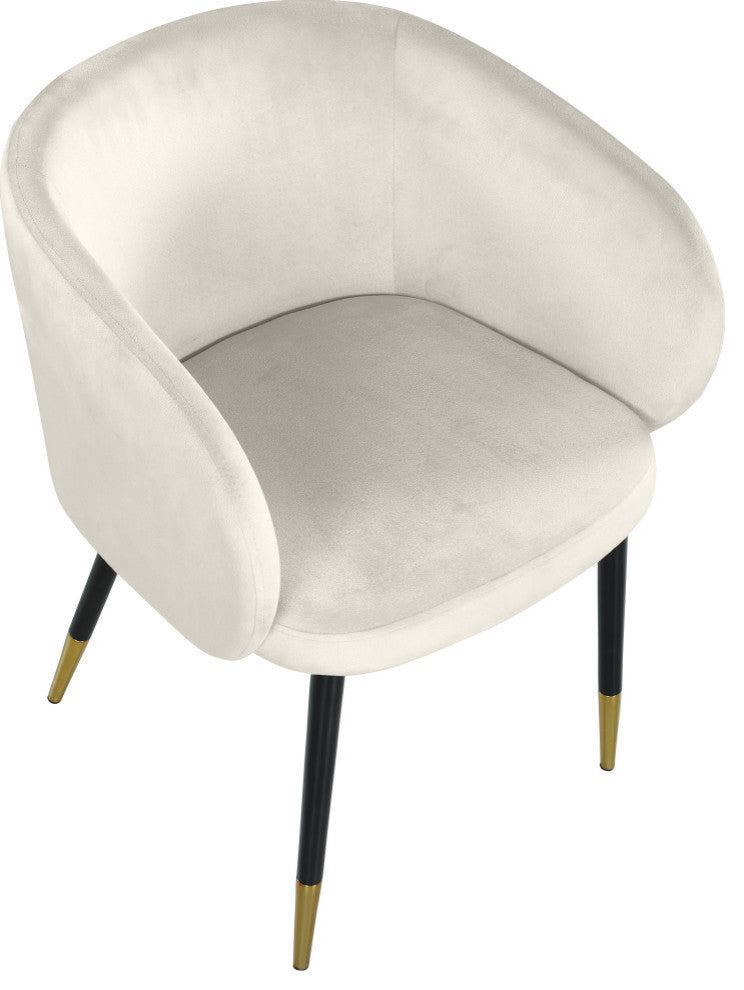 Louise Velvet Dining Chair, Cream