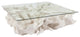 Cast Root Coffee Table, Roman Stone, With Glass