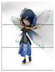 "Fairy Blue Woman With Wings" Painting Metal Wall Art, 3 Panels, 28"x36"