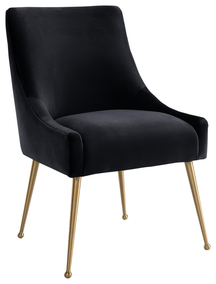 Beatrix Velvet Side Chair, Black