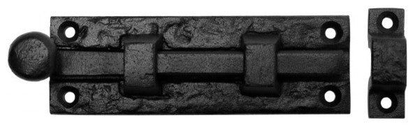 10 Black Wrought Iron  Cabinet or Door Slide Bolt 4" W |