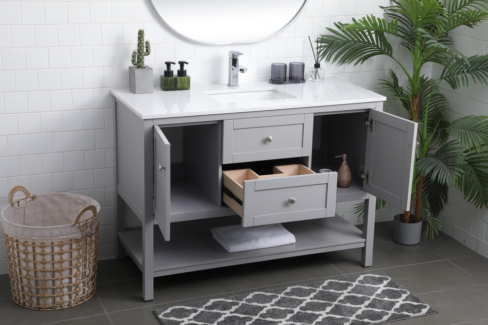 48" Single Bathroom Vanity, Grey