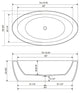ADM Curved Freestanding Bathtub, Glossy White, 74.81"