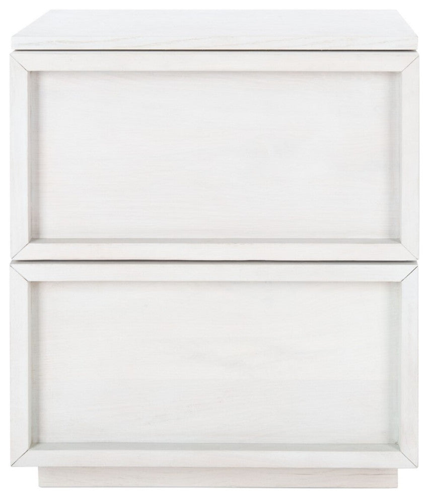 Safavieh Couture Zeus 2 Drawer Nightstand, White Wash