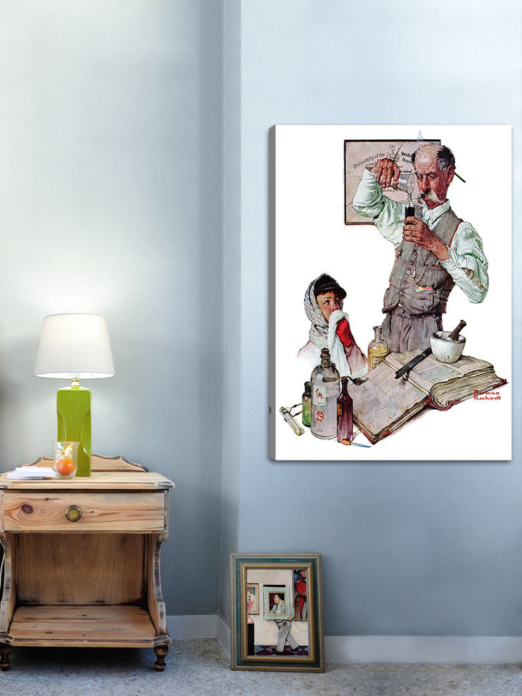 "Pharmacist" Painting Print on Canvas by Norman Rockwell