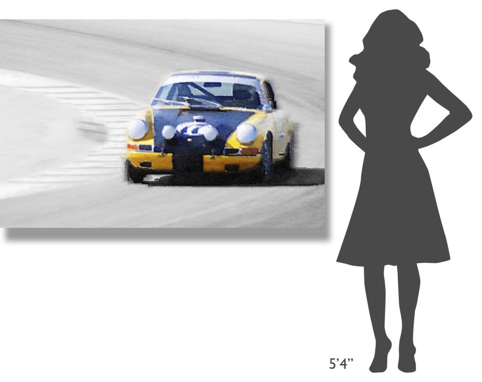 "Porsche 911 on Race Track Watercolor" Fine Art Print