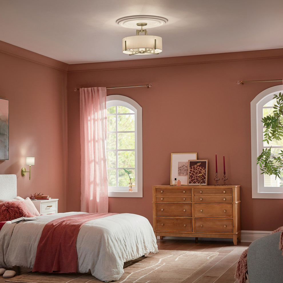 Malen 4 Light Semi Flush Light, Champagne Bronze, Champagne Bronze, 8 Light