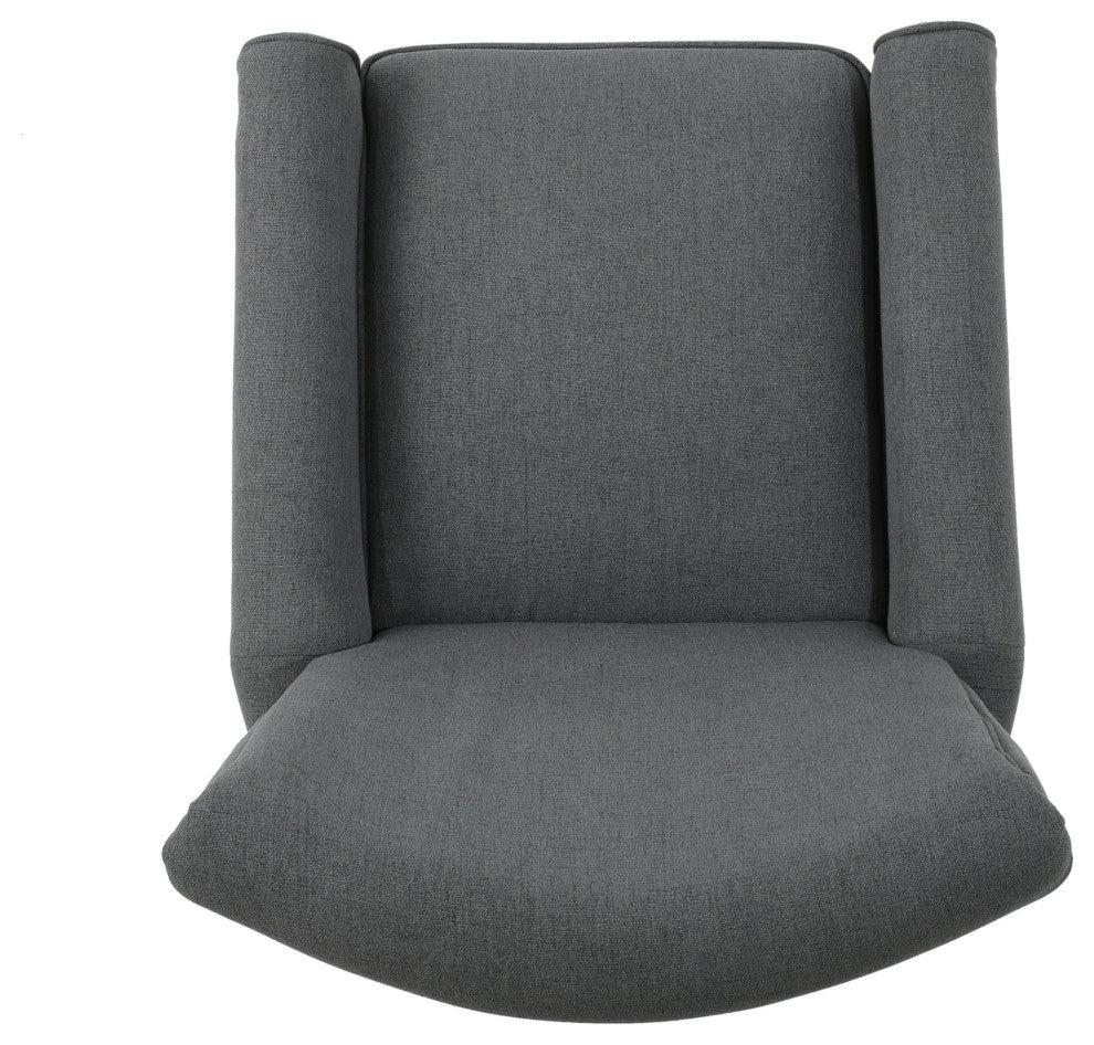 GDF Studio Charlene Traditional Fabric Recliner Chair, Charcoal