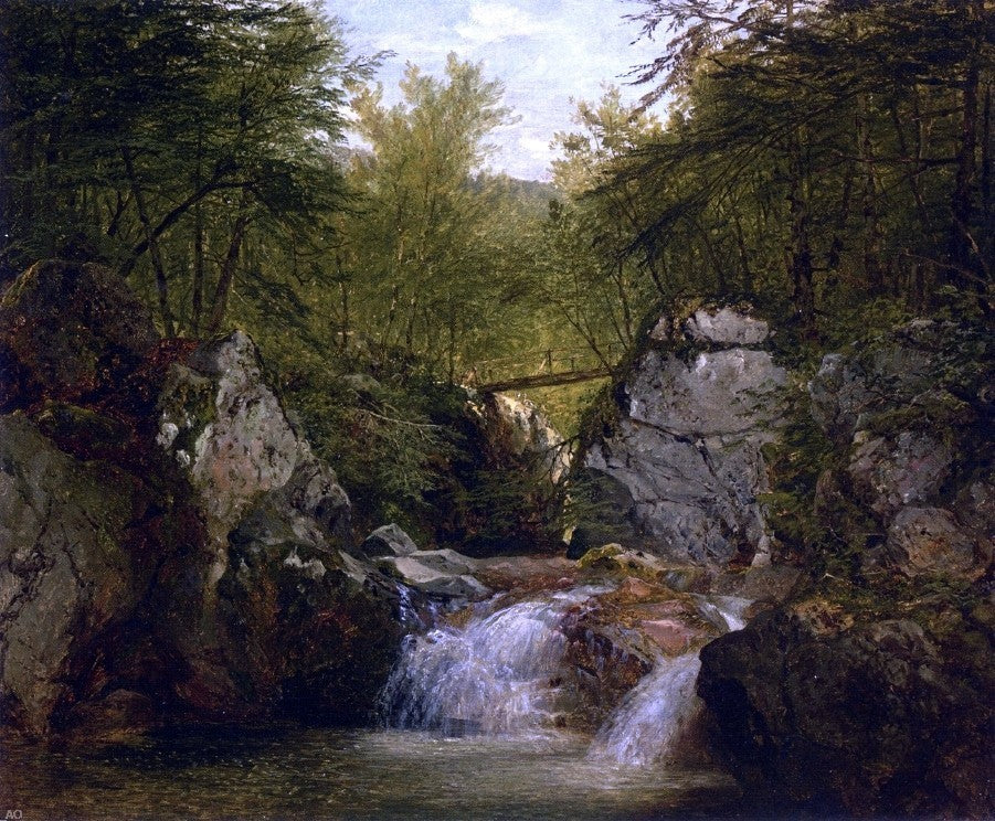 John Frederick Kensett Bash Bish Falls Premium Canvas Print