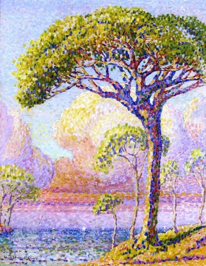 Henri Edmond Cross a Pine Tree Premium Canvas Print