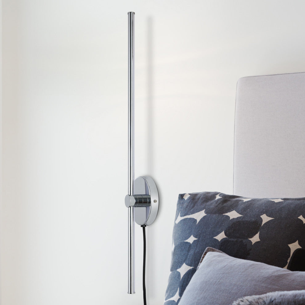 1-Light Modern Minimalist Iron Adjustable Bar Integrated LED Plug-In Sconce