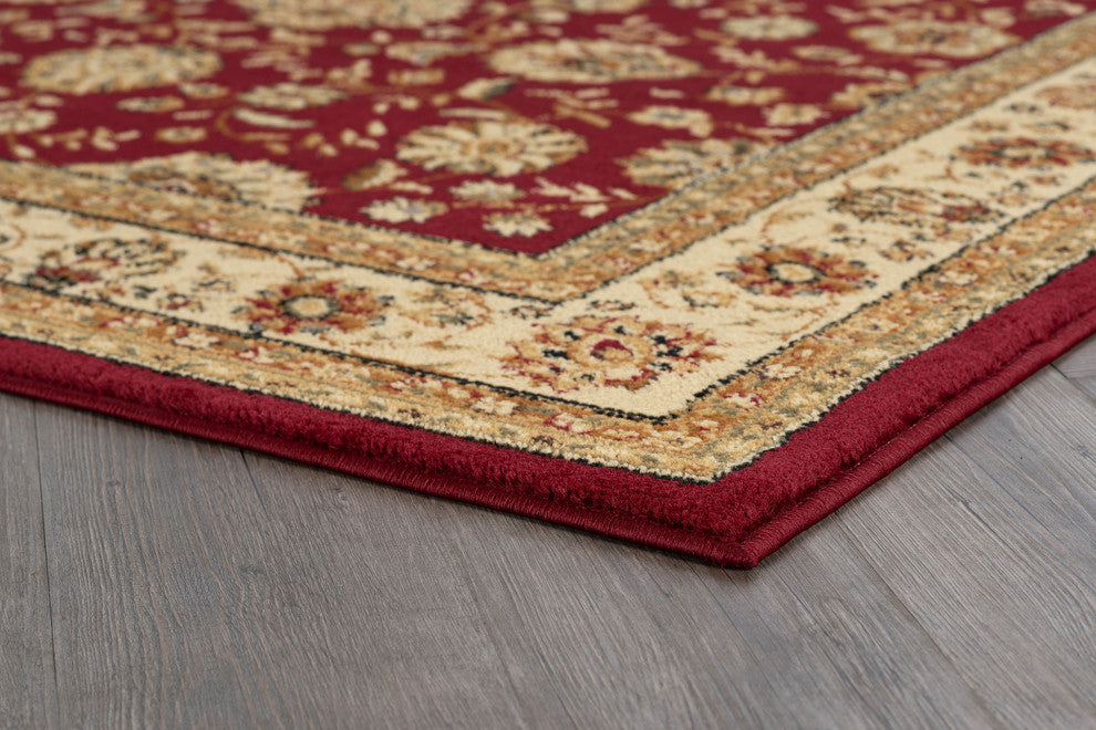 Raleigh Traditional Floral Red 3-Piece Area Rug Set