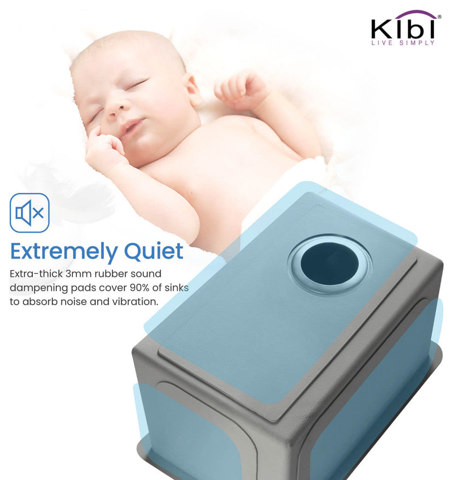 Handcrafted Undermount Single Bowl 16 Gauge Stainless Steel Kitchen Sink, 14"