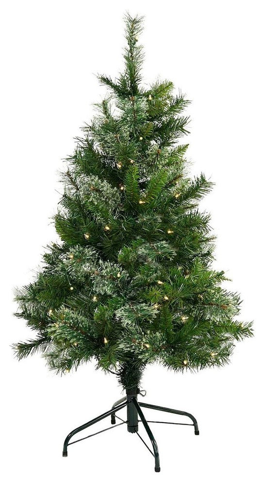 4' Pre-Lit Mixed Cashmere Pine Medium Artificial Christmas Tree, Clear Lights