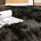 Plush and Soft Faux Sheepskin Fur Shag Area Rug, Black, 3' X 5'