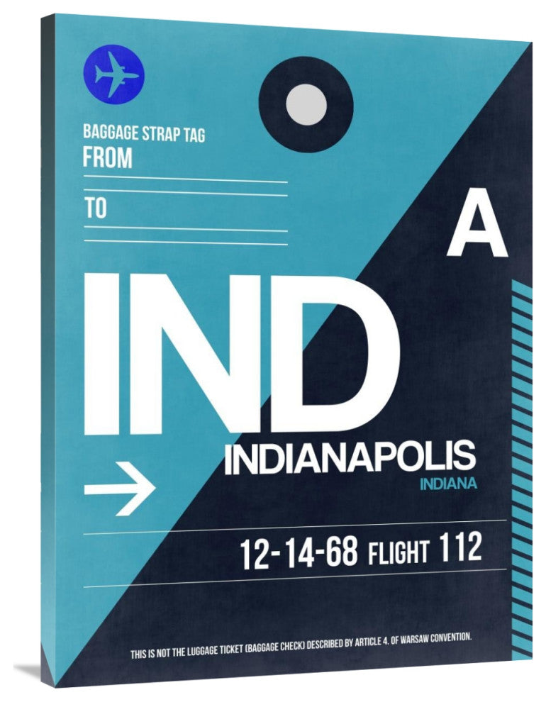 "IND Indianapolis Luggage Tag 2" Fine Art Print