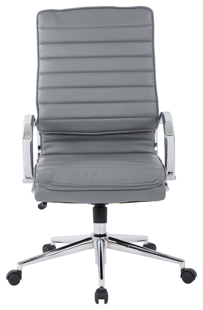 High Back Manager's Faux Leather Chair, Charcoal
