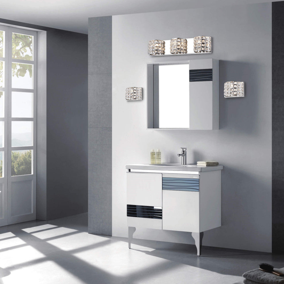 Camille 3-Light Wall Sconce With Crystal Shade