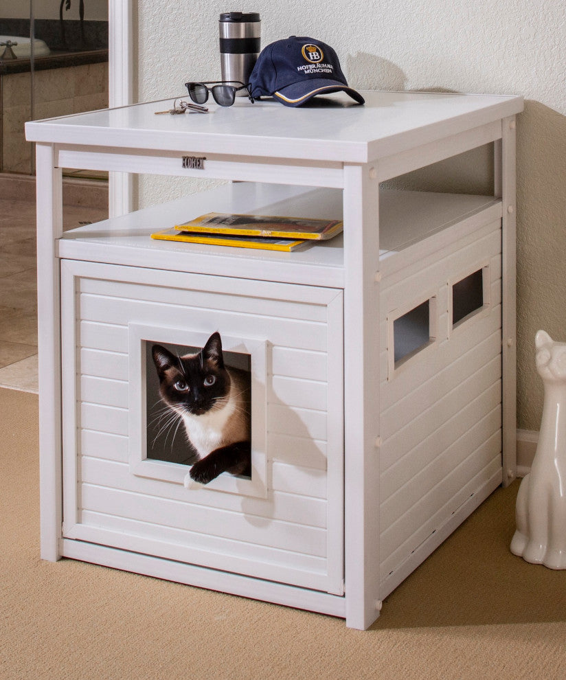 ECOFLEX® Litter Box Cover End Table, Antique White, Jumbo