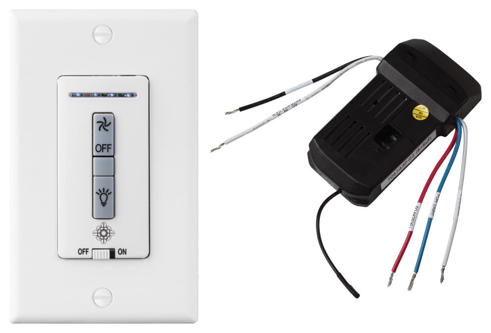 Hardwired Remote Wall Control Only. Fan Speed And Downlight Control. White