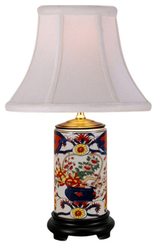 Imari Floral Motif Porcelain Vase Table Lamp 15"