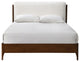 Safavieh Couture Solacina Wood Frame Bed, Ivory/Walnut, Queen