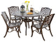 Covington Sarasota Traditional Outdoor 4-Seater Cast Aluminum Dining Set