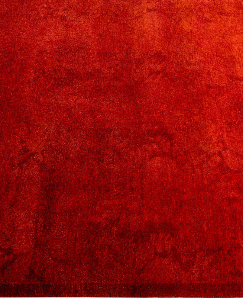 Overdyed One-of-a-Kind Hand-Knotted Area Rug Orange, 3' 3" x 5' 2"
