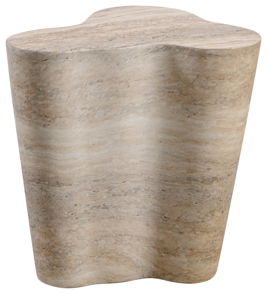 Slab Faux Travertine Short Side Table
