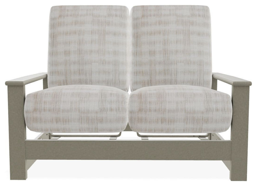 Leeward Deep Seat Outdoor Loveseat w/ Hidden Motion, Illusion Plaid Birch/Storm