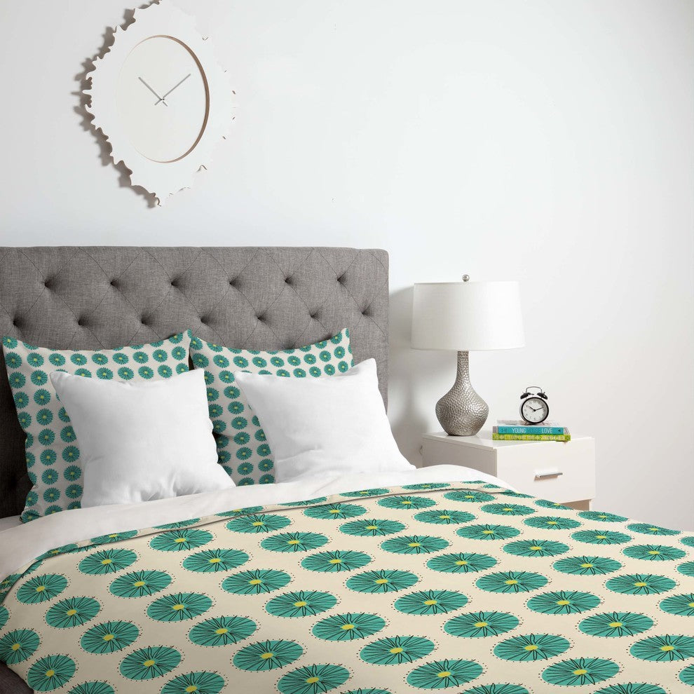 Deny Designs Mummysam Blue Flowers 1 Duvet Cover - Lightweight