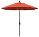 9' Stone Black Collar Tilt Crank Aluminum Umbrella, Sunset Olefin
