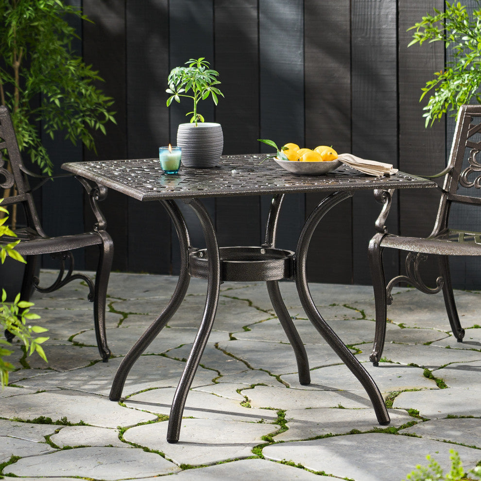 GDF Studio Monteria Bronze Cast Aluminum Square Table