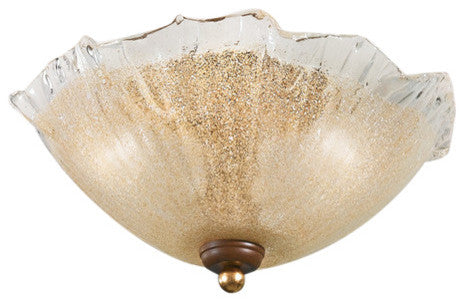 Linda 556 Ceiling Mount, Rust Brown and Gold, Satin White