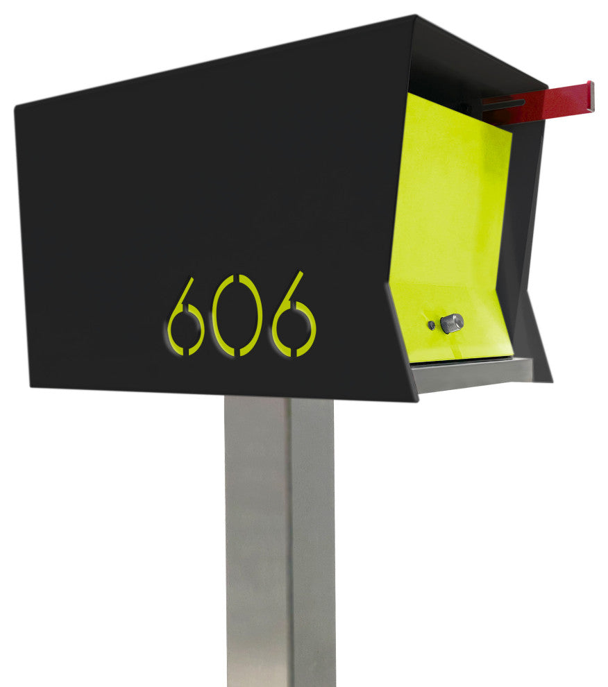 The RetroBox with Locking doors. Modern Pole Mounted Mailbox, Pole not included.